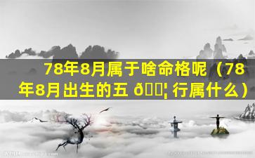 78年8月属于啥命格呢（78年8月出生的五 🐦 行属什么）